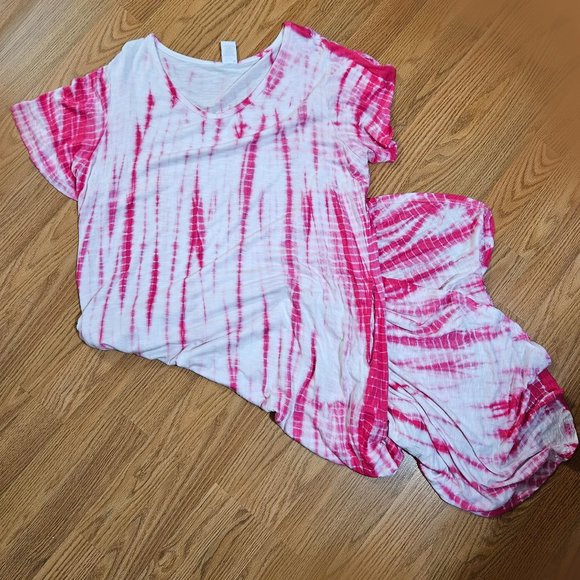 Livi Active Lane Bryant Women's Size 14/16 PinkTye Dye Maxi Dress EUC - Picture 6 of 12